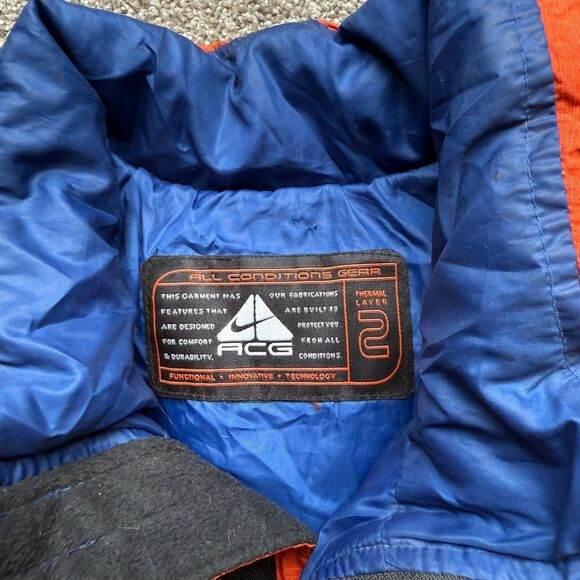 VINTAGE NIKE ACG GILET PUFFER VEST JACKET 90S ORANGE XL - Picture 2 of 12